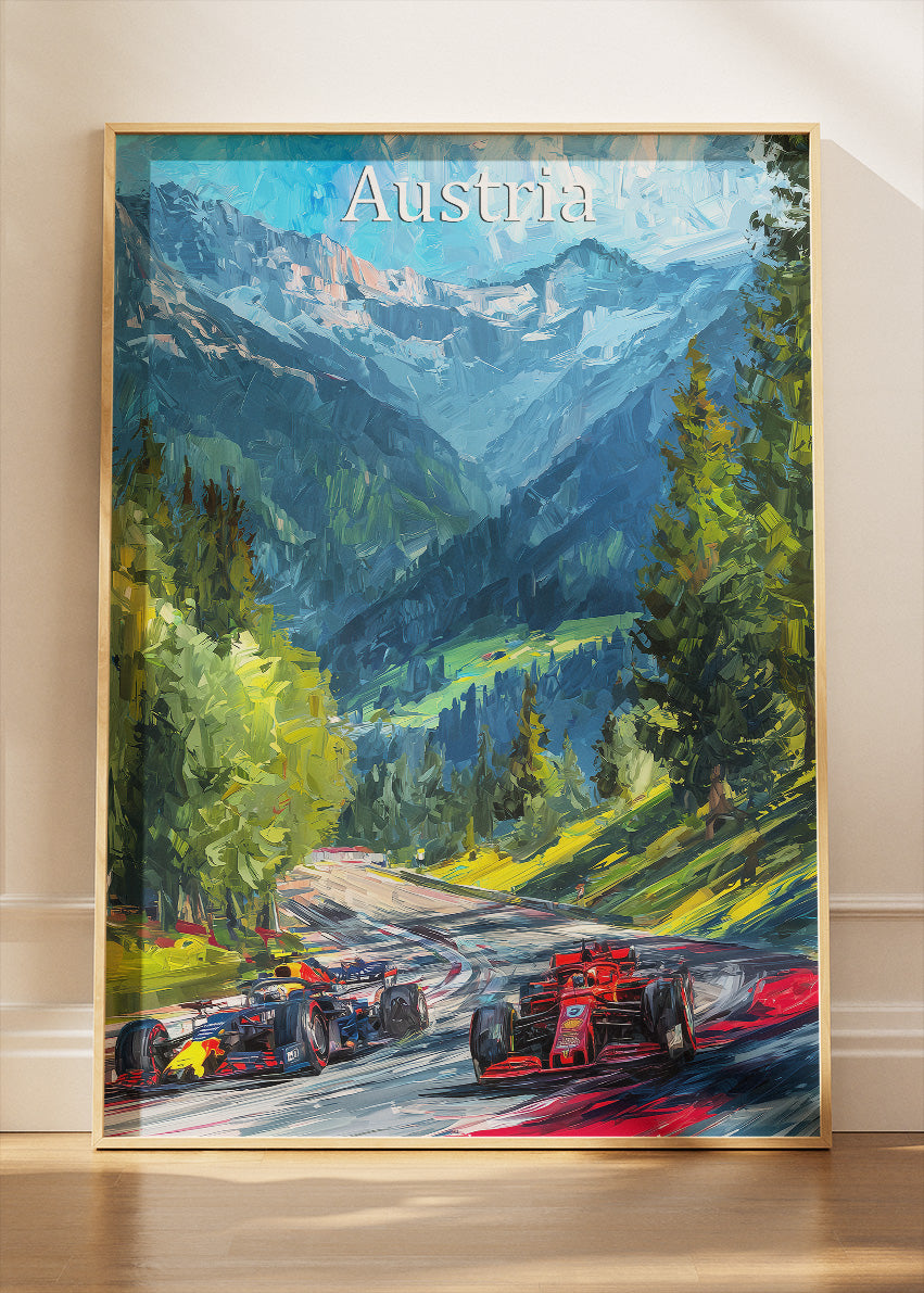 Austria Formula Racing Alpine Circuit Poster & Canvas Print | Scenic Motorsport Wall Art