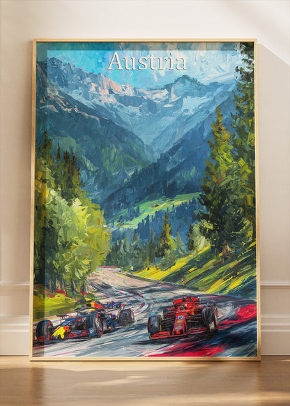 Austria Formula Racing Alpine Circuit Poster & Canvas Print | Scenic Motorsport Wall Art
