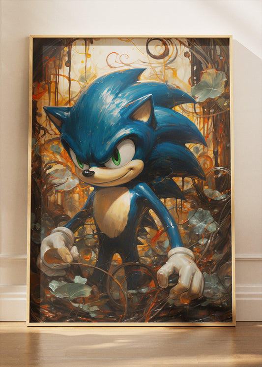 Sonic the Hedgehog Wall Art Poster & Canvas – Painterly Sonic Character Gaming Artwork
