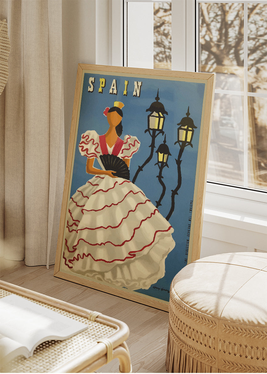 Spain Flamenco Dancer Poster & Canvas Print – Vintage Spanish Travel Art