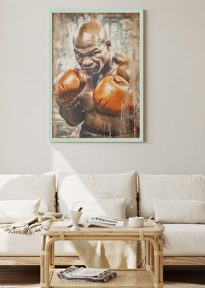 Mike Tyson Boxing Portrait Poster & Canvas Art Print – Raw Power and Intensity Wall Art