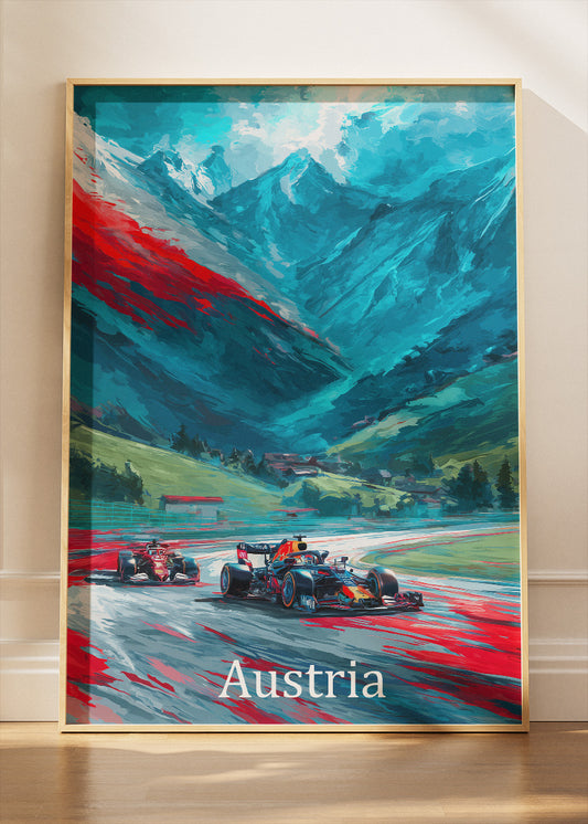 Austria Formula Racing Poster & Canvas Print | Alpine Motorsport Wall Art