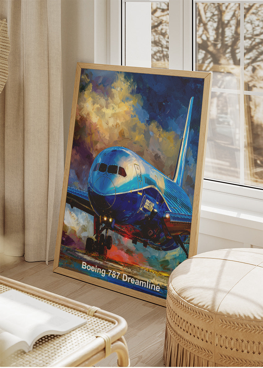 Boeing 787 Dreamliner Poster & Canvas Print – Modern Aviation Art – Aiprintlab