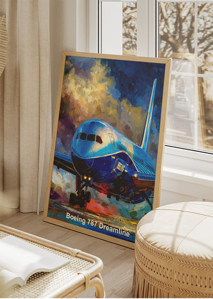 Boeing 787 Dreamliner Poster & Canvas Print – Modern Aviation Art – Aiprintlab