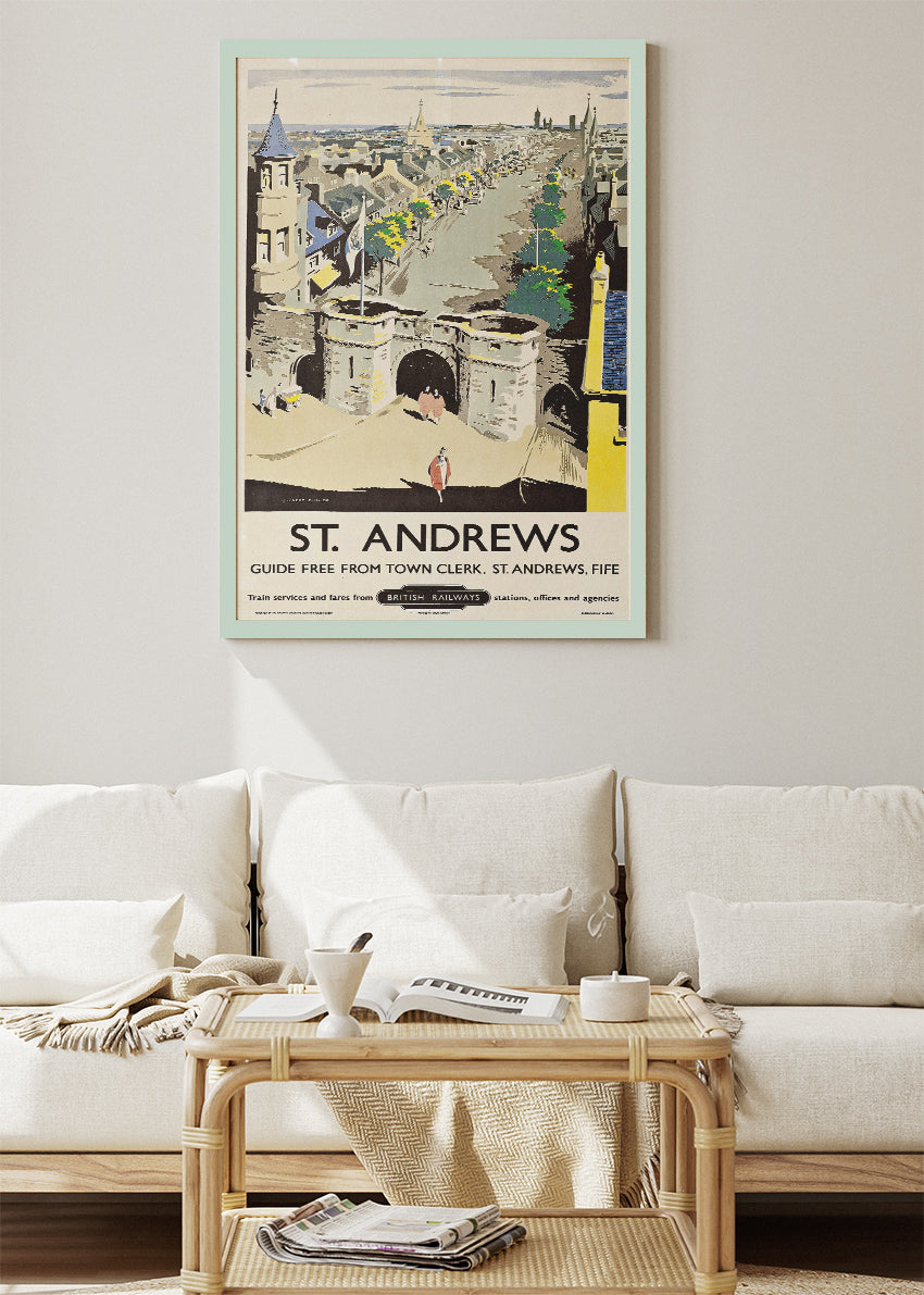 Vintage St Andrews Poster & Canvas Print – Classic Scottish Travel Art