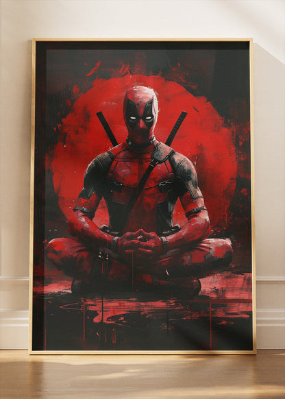 Deadpool – Red Zen Warrior Canvas & Poster Print – AI PRINT LAB