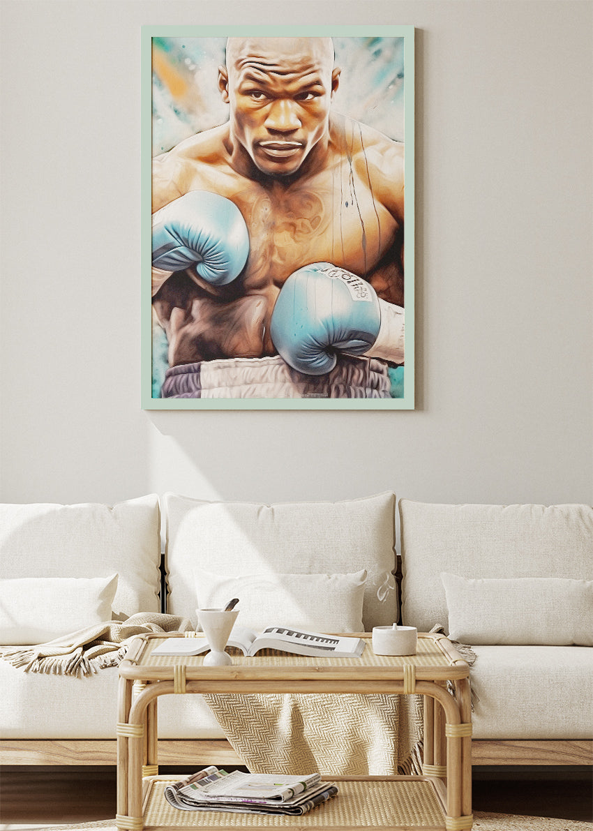 Floyd Mayweather Jr. Boxing Portrait Poster & Canvas Art Print – Precision and Power Wall Art