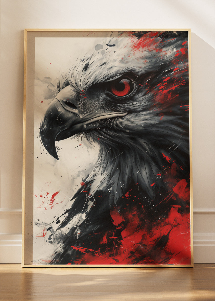 Fierce Eagle Canvas Print & Poster – Dark Wildlife Wall Art