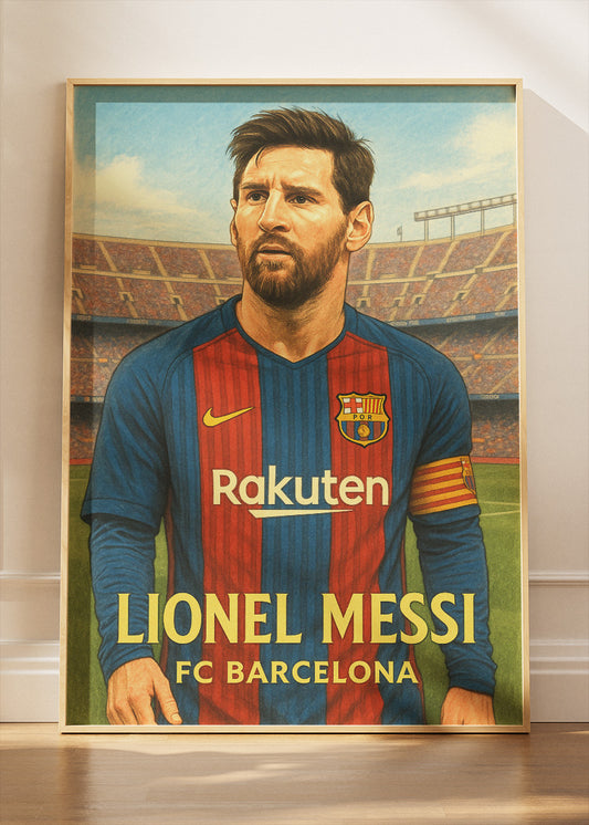 FC Barcelona Lionel Messi Wall Art | Iconic Football Legend Poster & Canvas