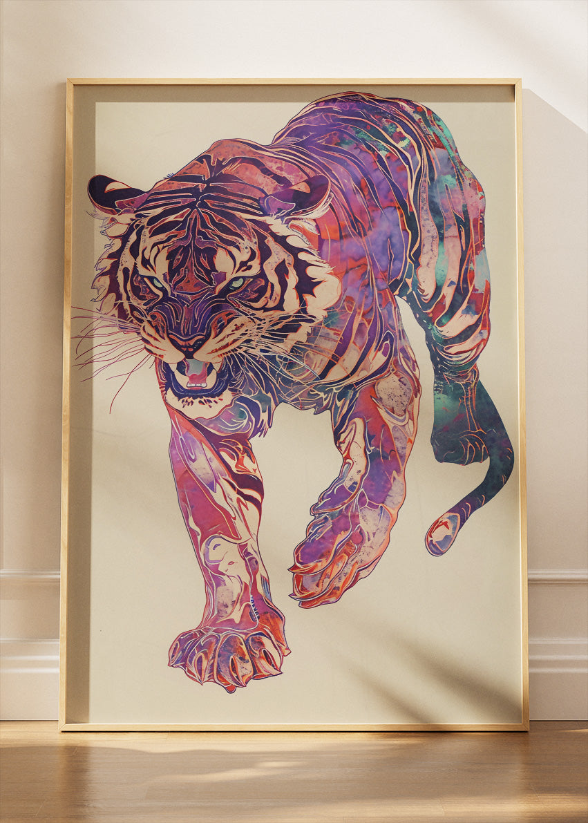 Abstract Tiger Canvas Print & Poster – Colorful Modern Wildlife Wall Art
