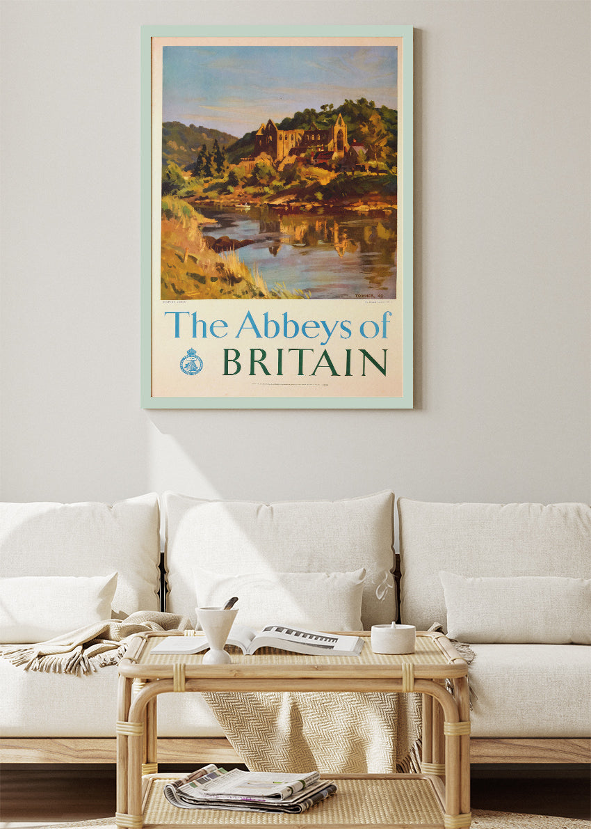 The Abbeys of Britain Wall Art – Vintage Travel Poster and Canvas Print