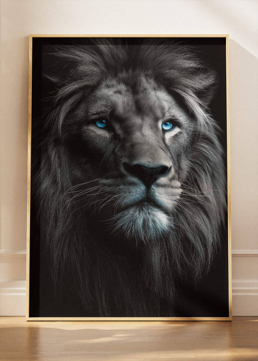 Black Lion Canvas Print & Poster – Dark Wildlife Wall Art
