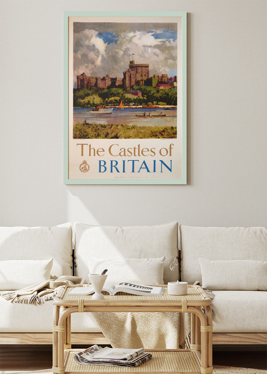 The Castles of Britain Wall Art – Vintage Travel Poster and Canvas Print