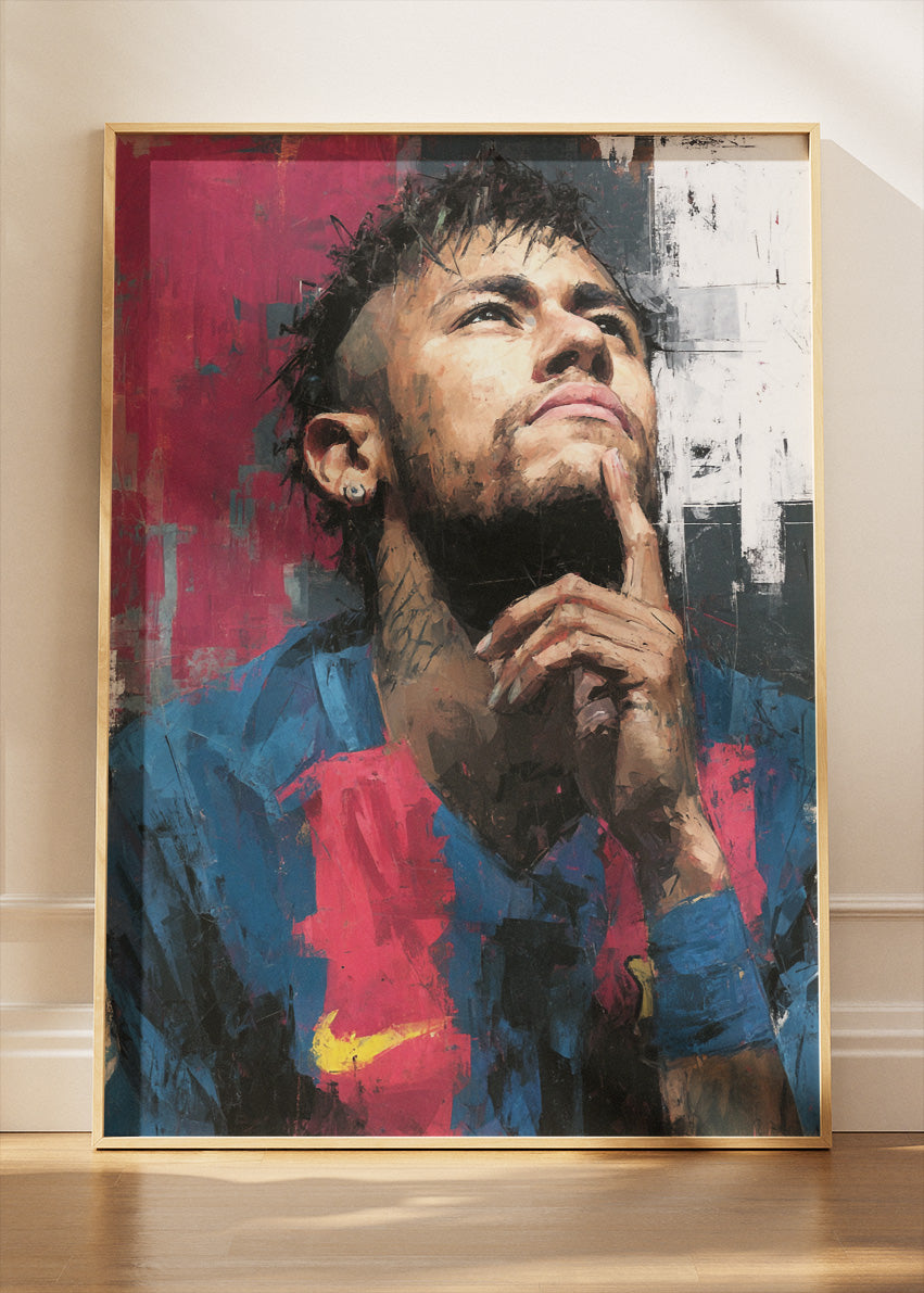 FC Barcelona Neymar Jr Wall Art | Artistic Football Icon Poster & Canvas