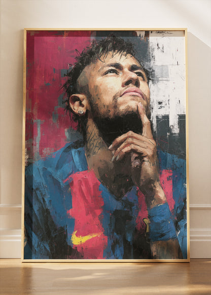 FC Barcelona Neymar Jr Wall Art | Artistic Football Icon Poster & Canvas
