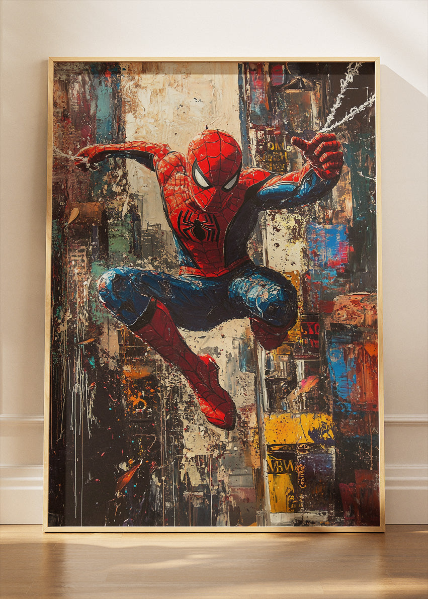 Spider-Man – Urban Action Street Art Canvas & Poster Print – AI PRINT LAB
