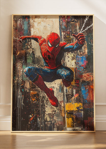 Spider-Man – Urban Action Street Art Canvas & Poster Print – AI PRINT LAB