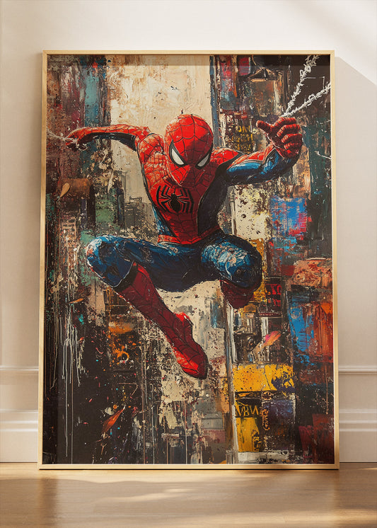 Spider-Man – Urban Action Street Art Canvas & Poster Print – AI PRINT LAB