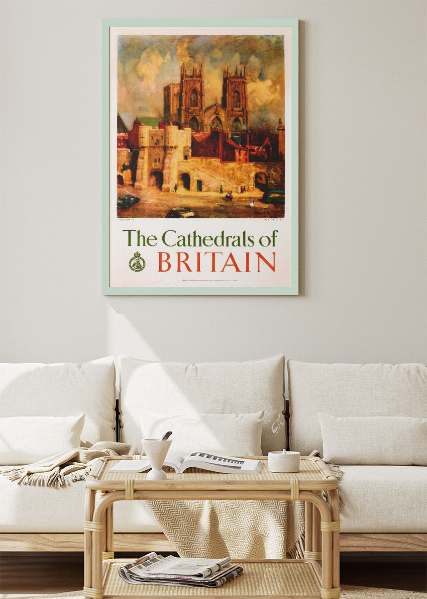 The Cathedrals of Britain Wall Art – Vintage Travel Poster and Canvas Print