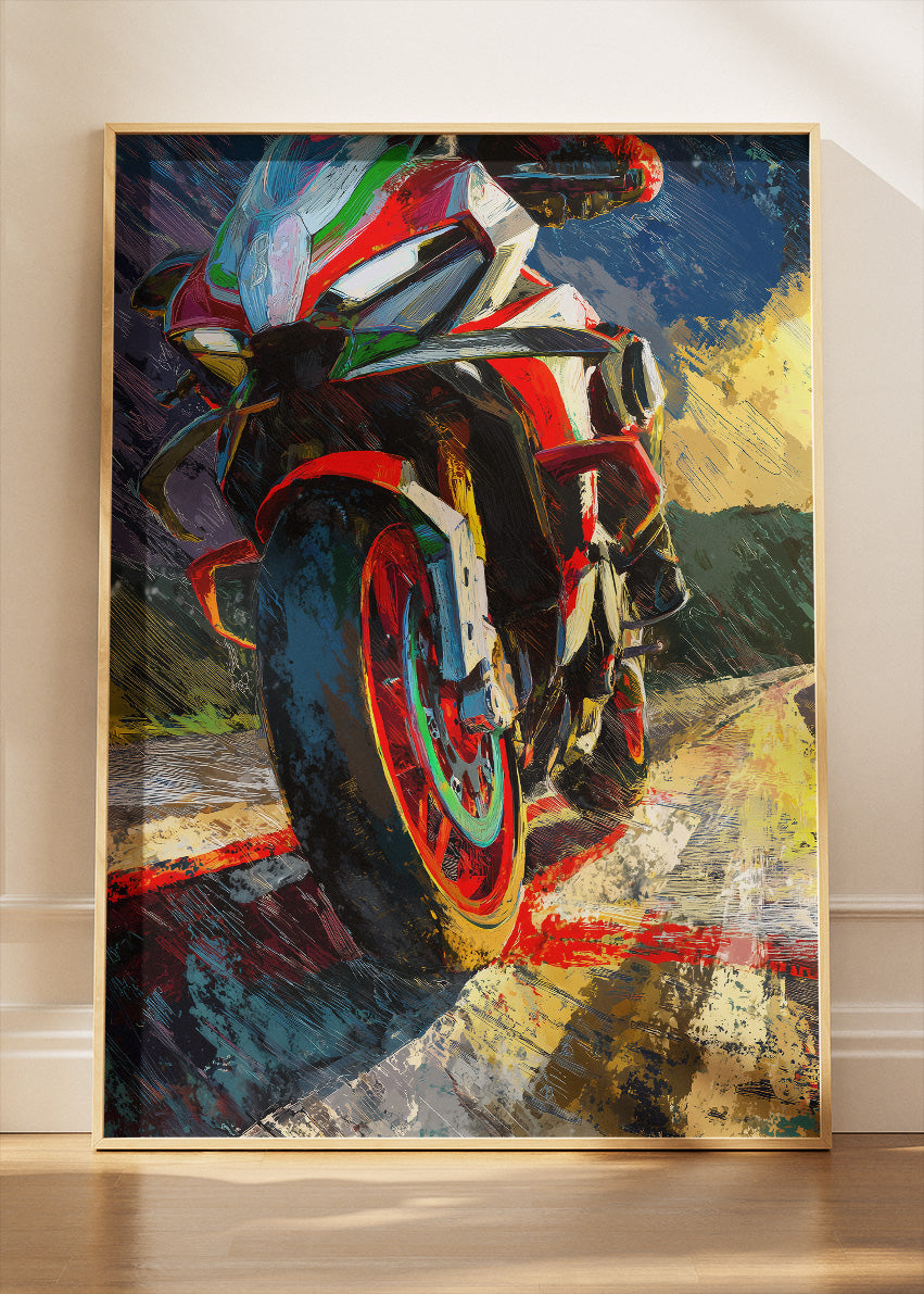 Austria MotoGP Extreme Lean Angle Racing Wall Art Poster & Canvas