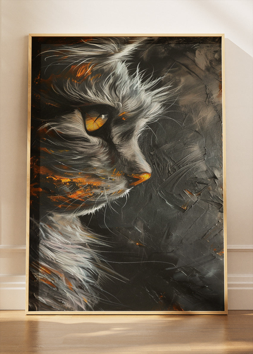 Dark Wolf Portrait Canvas Print & Poster – Dramatic Wildlife Wall Art