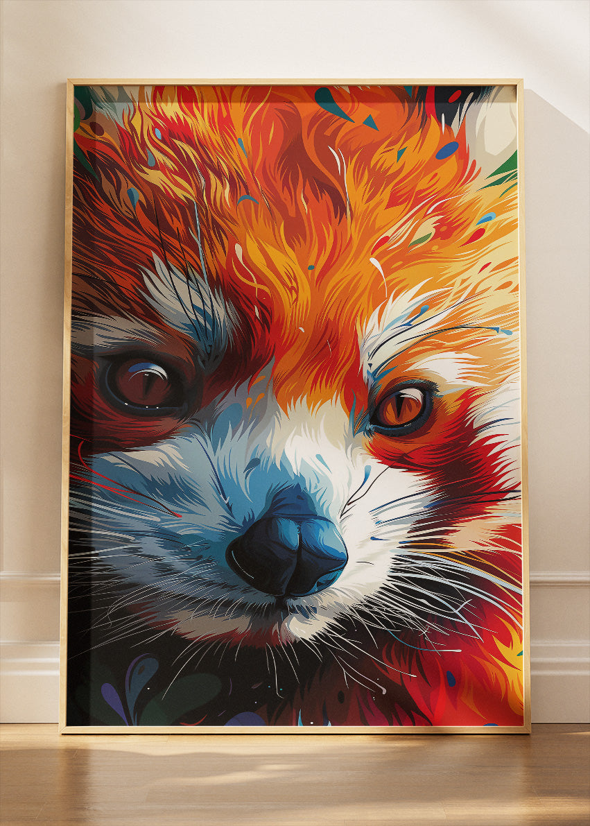 Red Panda Canvas Print & Poster – Vibrant Modern Animal Wall Art