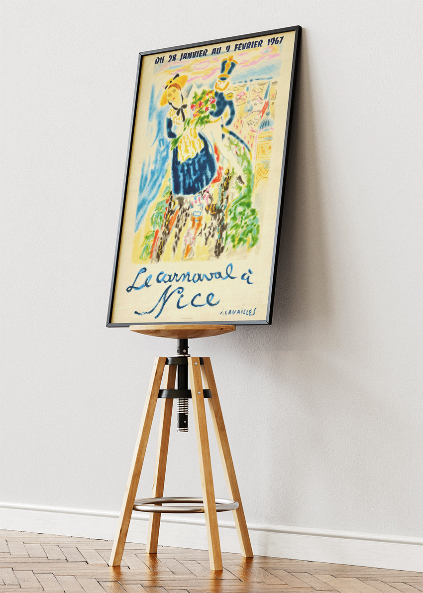 Nice Carnival 1967 Poster & Canvas Print – Vintage French Festival Art