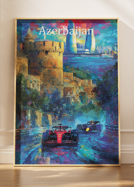 Azerbaijan Grand Prix Formula 1 Wall Art Poster & Canvas | Baku City Circuit Racing Print