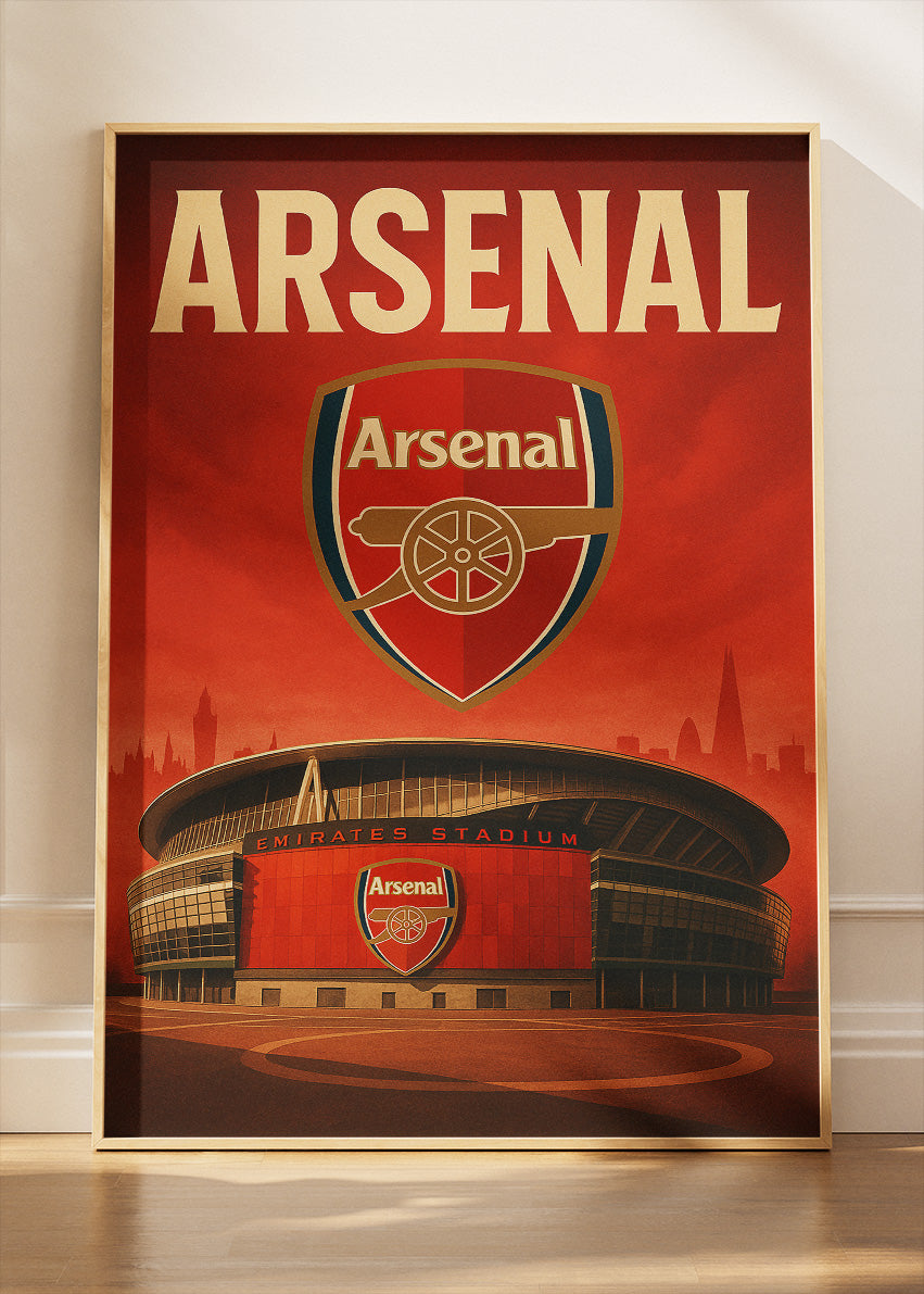 Arsenal Stadium Inspired Football Poster & Canvas | North London Wall Art