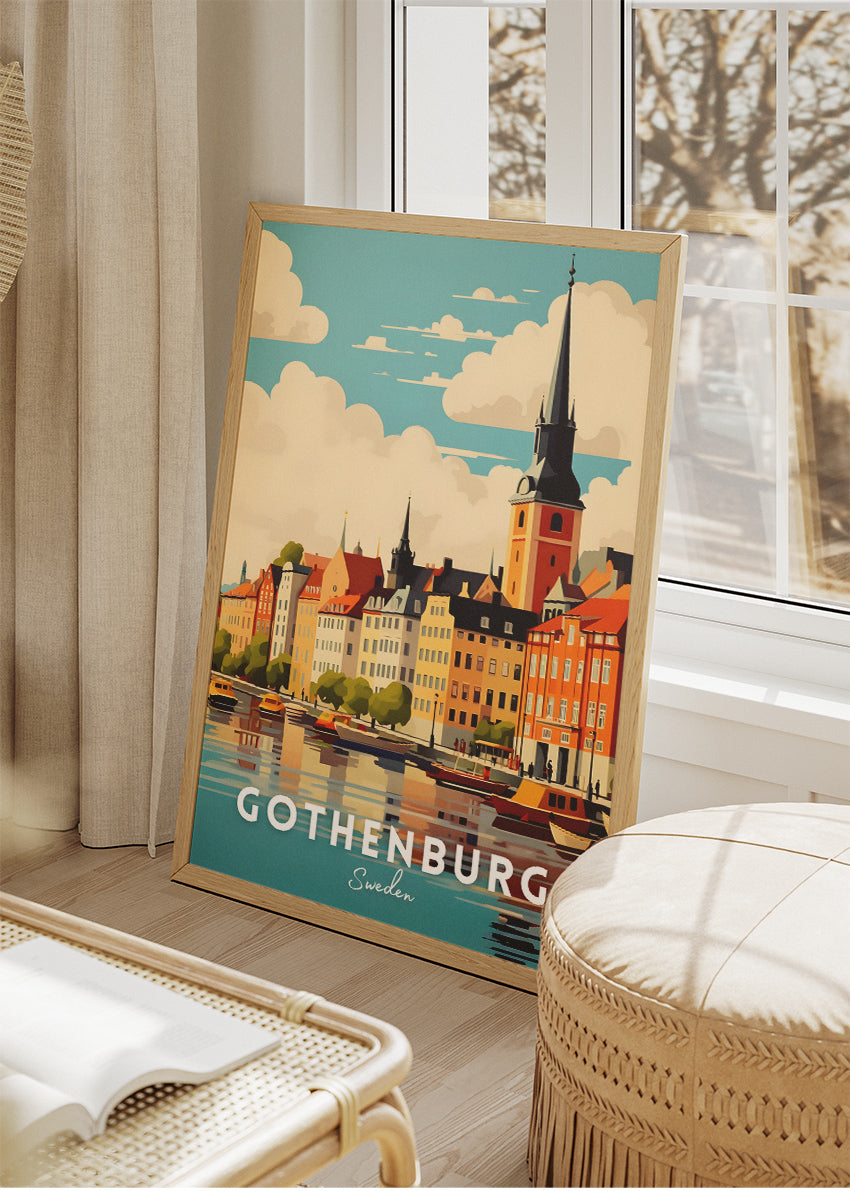 Gothenburg Sweden Harbour Poster & Canvas Print – Vintage Scandinavian Travel Art