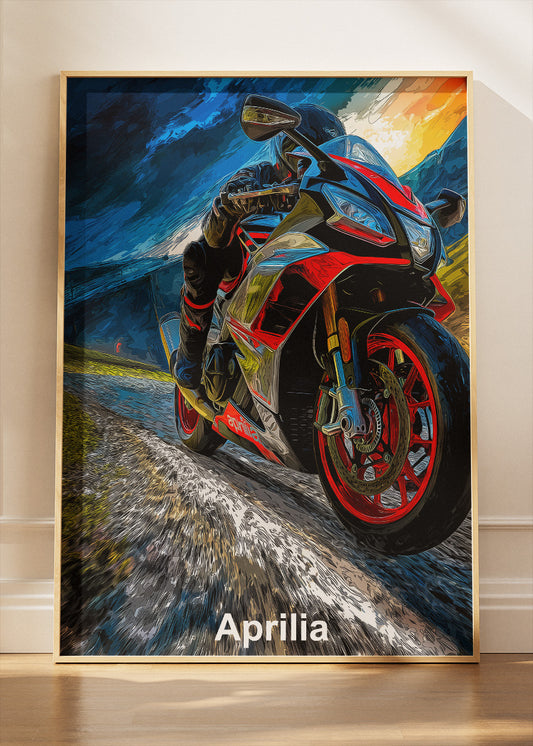 Aprilia Superbike Racing Wall Art Poster & Canvas – Dynamic Motorcycle Motorsport Artwork