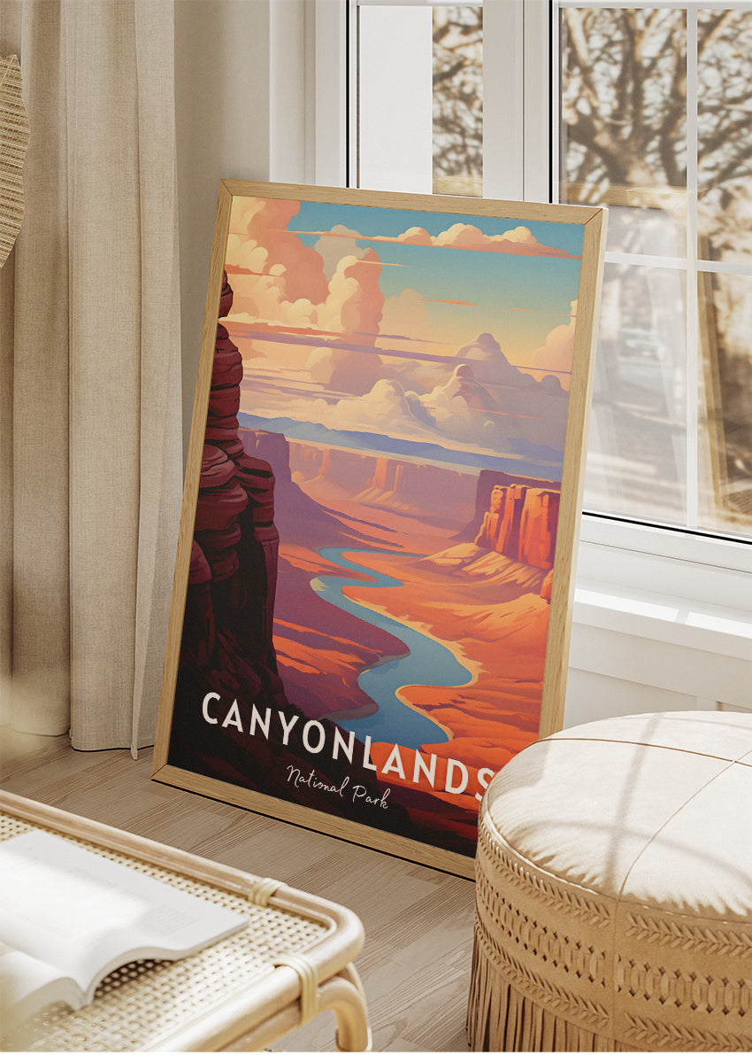 Canyonlands National Park Poster & Canvas Print – Desert Landscape Illustration Wall Art