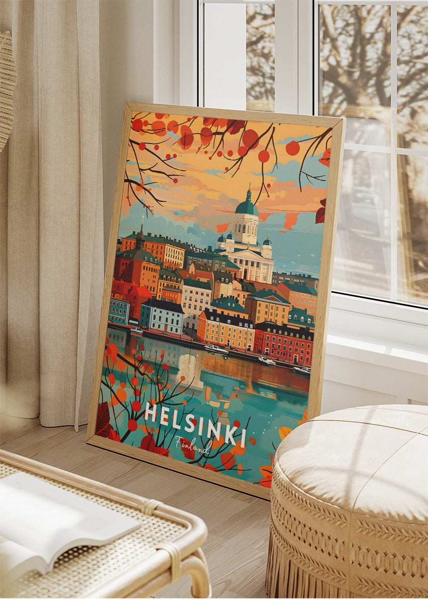 Helsinki Finland Skyline Poster & Canvas Print – Vintage Nordic Travel Art