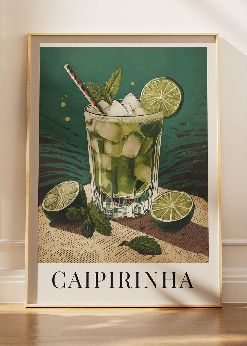 Caipirinha Cocktail Poster & Canvas Print | Classic Lime Bar Wall Art