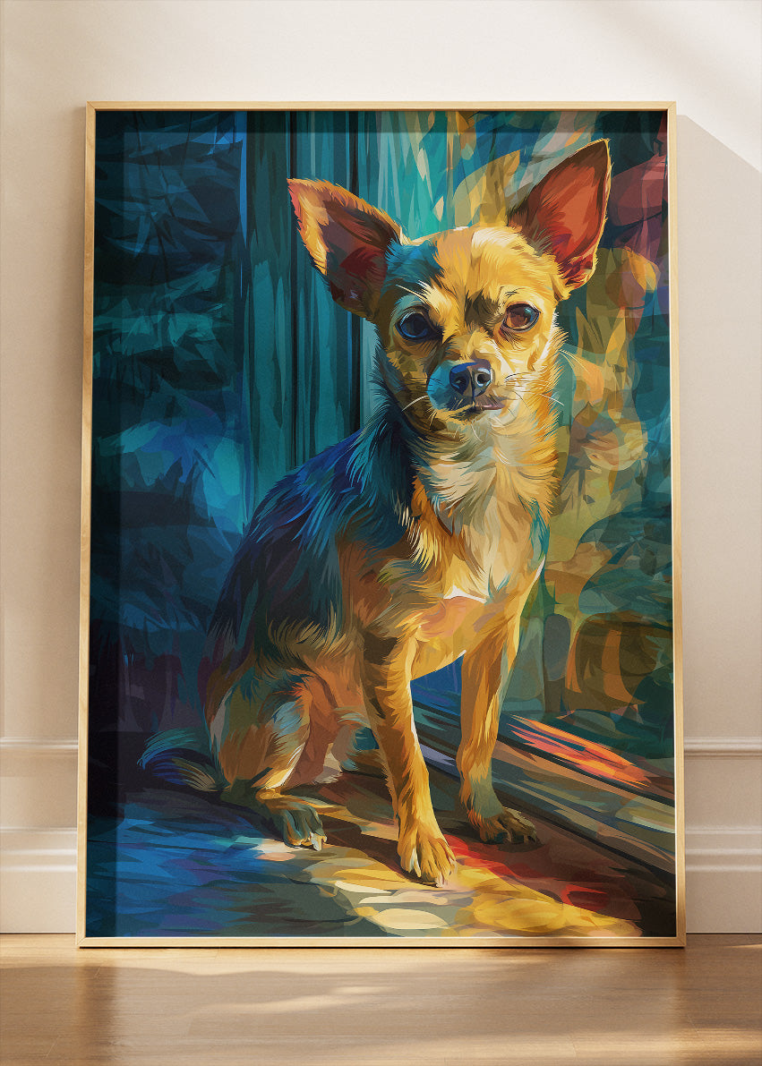 Chihuahua Dog Canvas Print & Poster – Colourful Pet Portrait Wall Art