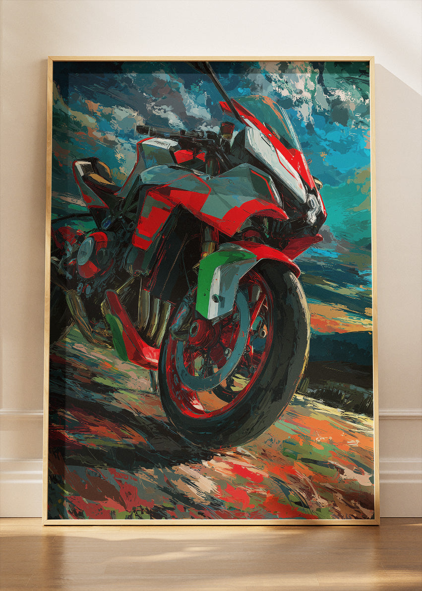 Italian Superbike Motion Wall Art Poster & Canvas