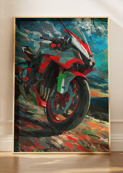 Italian Superbike Motion Wall Art Poster & Canvas