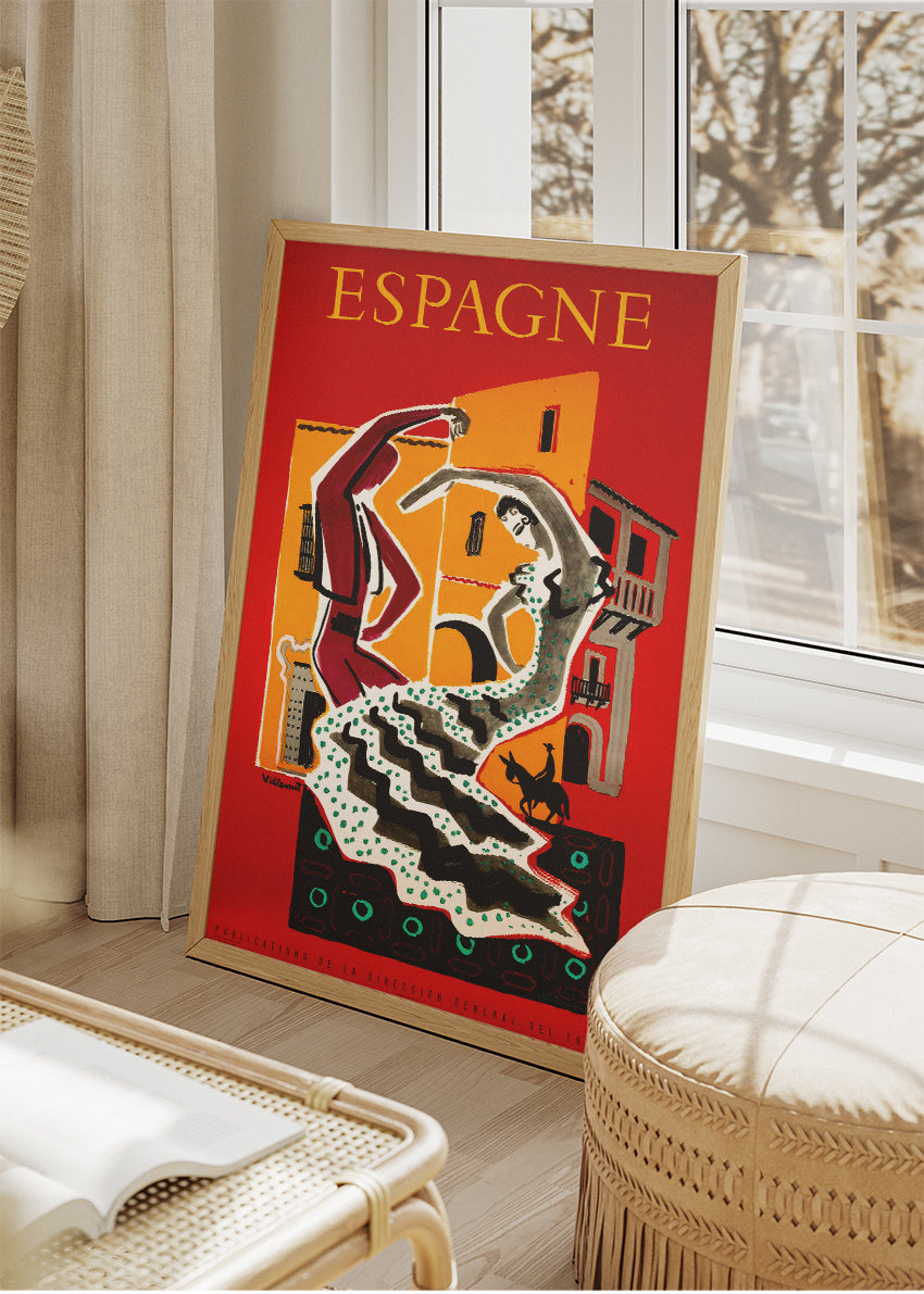 Espagne Spain Poster & Canvas Print – Vintage Flamenco Dancer Spanish Travel Art