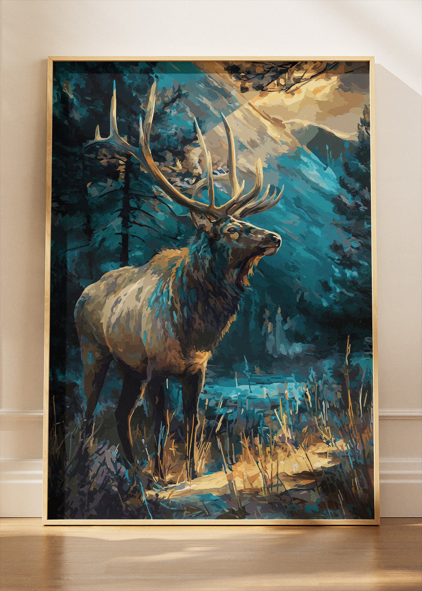 Majestic Stag Canvas Print & Poster – Forest Wildlife Wall Art