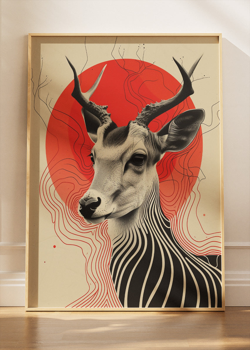 Abstract Antelope Poster & Canvas Print – Modern Wildlife Art