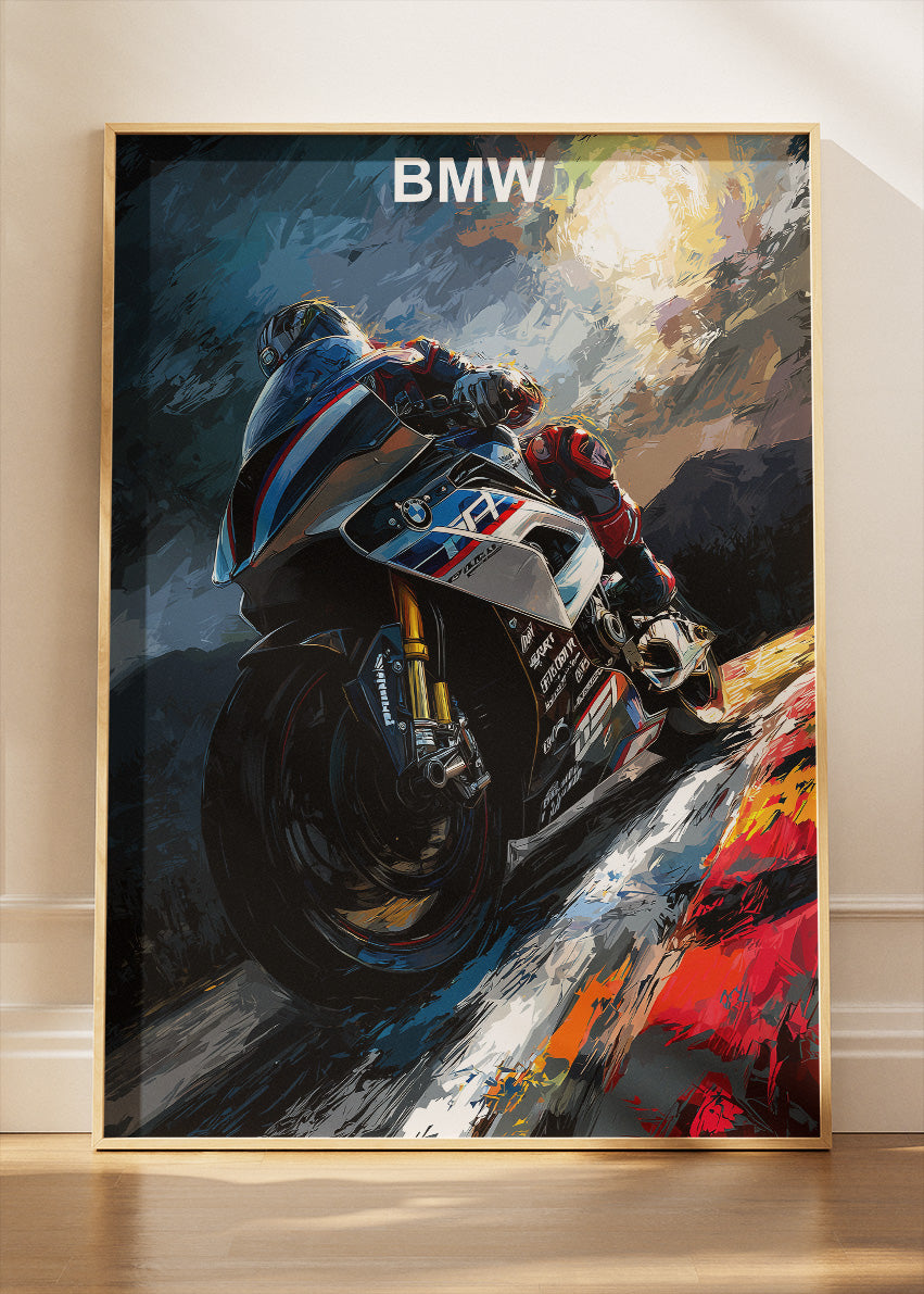 BMW Superbike Racing Wall Art Poster & Canvas