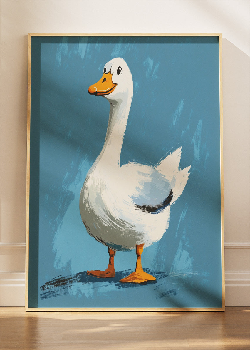 Cute Duck Canvas Print & Poster – Playful Farm Animal Wall Art