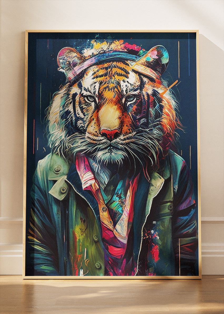 Urban Tiger Canvas Print & Poster – Street Art Animal Wall Decor