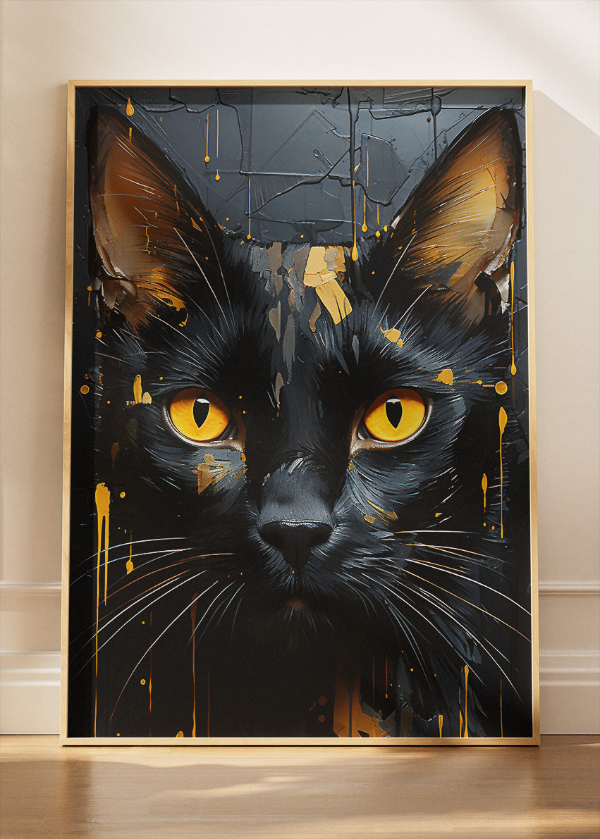 Black Cat Canvas Print & Poster – Luxury Animal Wall Art