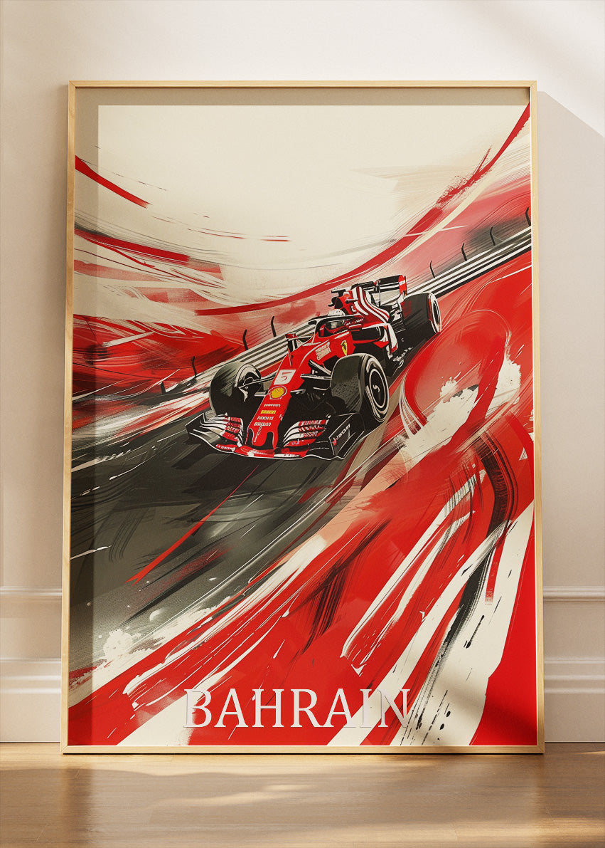Bahrain Formula 1 Wall Art Poster & Canvas | Abstract F1 Racing Speed Print