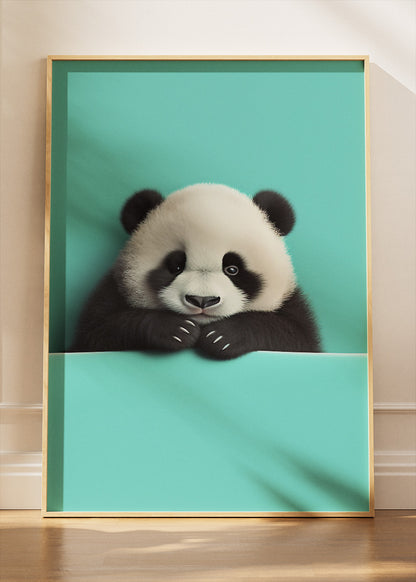 Cute Baby Panda Poster & Canvas Print – Minimalist Animal Art