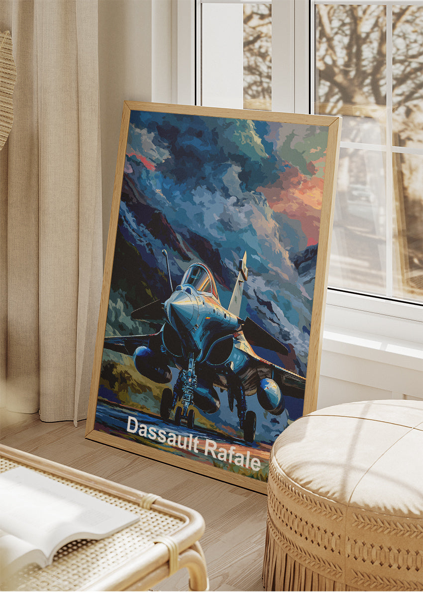 Dassault Rafale Fighter Jet Poster & Canvas Print – Stormy Aviation Art – Aiprintlab