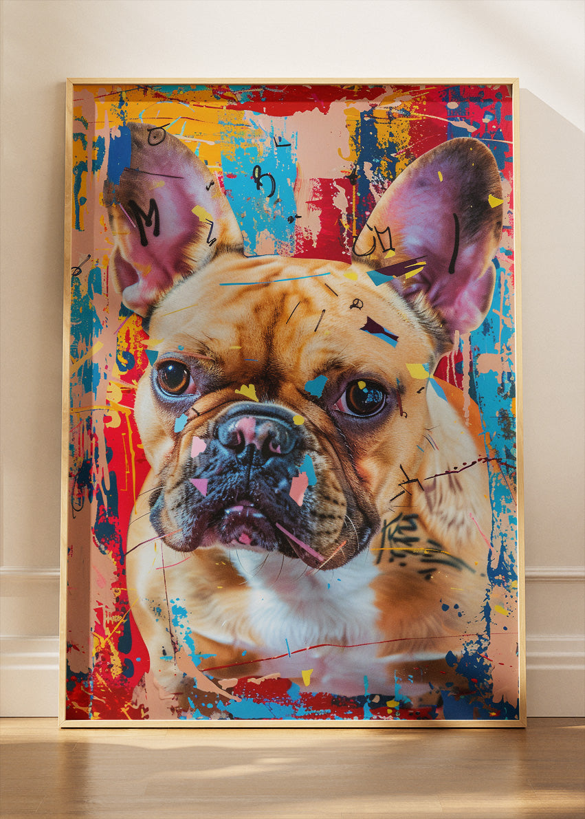 Graffiti French Bulldog Canvas Print & Poster – Urban Pop Art Dog Wall Decor