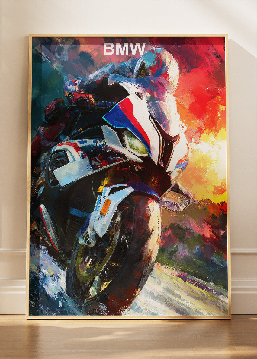 BMW Superbike Racing Wall Art Poster & Canvas