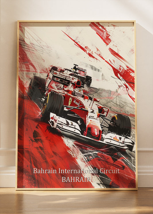 Bahrain International Circuit Formula 1 Wall Art Poster & Canvas | Abstract F1 Racing Print
